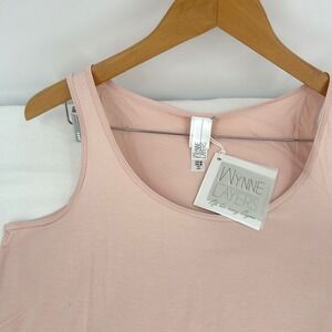 Wynne Layers Wms Tank Top M Pink Viscose Spandex Scoop Neck Minimalist Aesthetic